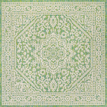 Sinjuri Medallion Textured Weave Indoor/outdoor Square Rug